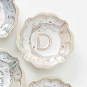 HTF Anthro Stellar/Starburst "D" Monogram Trinket Dish